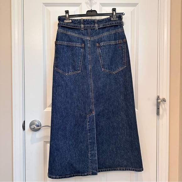 NWT Sportmax Label-cut Denim Maxi Skirt Size: Small US4 Fall/Winter/Spring - Picture 13 of 14